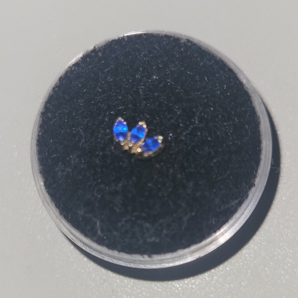 14K Yellow Gold Blue Sapphire "Lya" Marquis - Picture 1 of 2